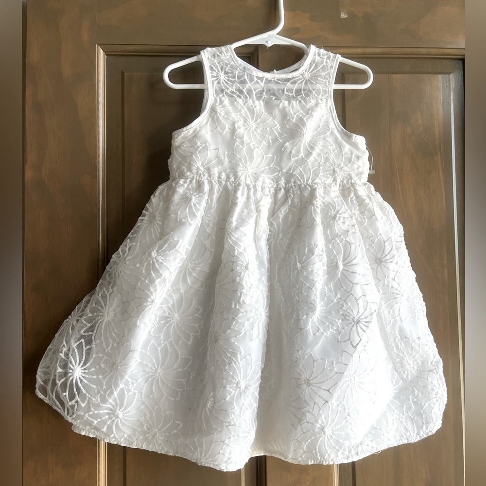 Mia & Mimi Elegant White Floral Kids Dress